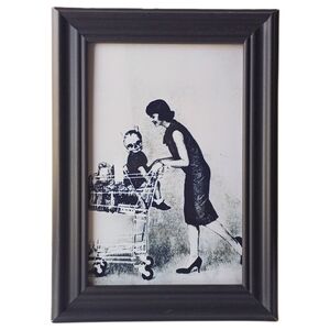 Shopping Grocery cart skeleton child skull head  horror dark Halloween Funny Art